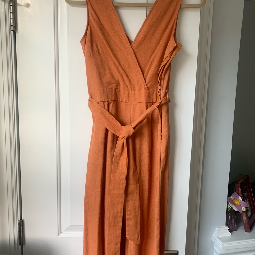 Orange Jumpsuit in cotton/linen blend